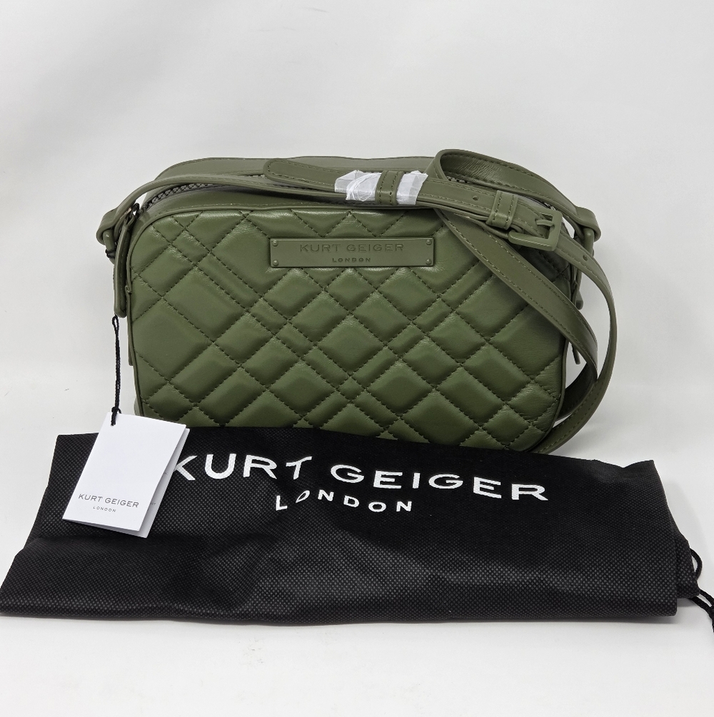Kurt Geiger Olive Quilted Crossbody Bag
